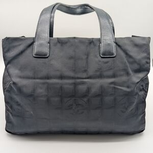 Chanel Travel Line Tote Bag – Black Nylon with Leather Trim